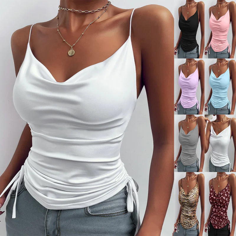 👗: V-Neck Spaghetti Strap Camisole Top for Women