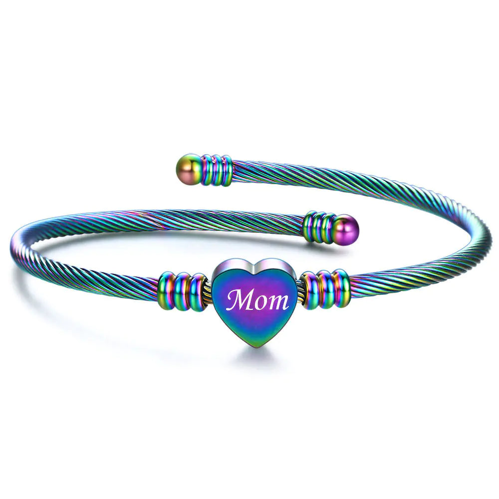 💖: Stainless Steel Braided Bracelet for Mom - Mother's Day Gift Jewelry