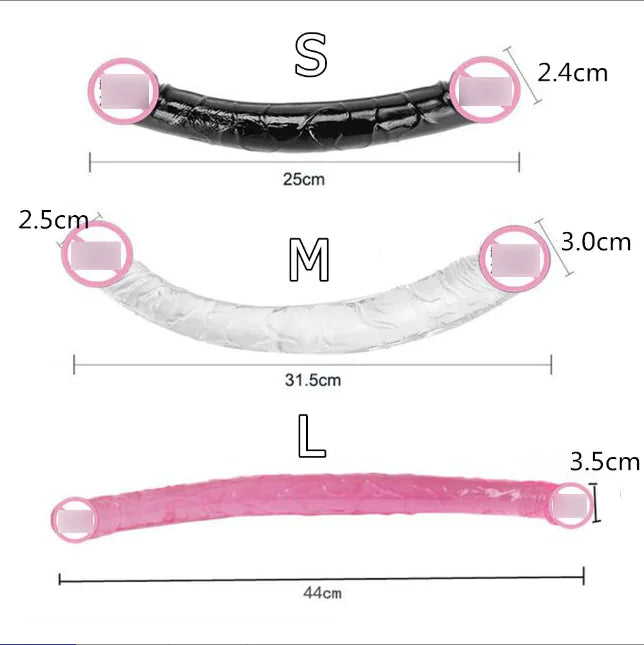 🌙: Double-Ended Transparent Crystal Dildo for Women