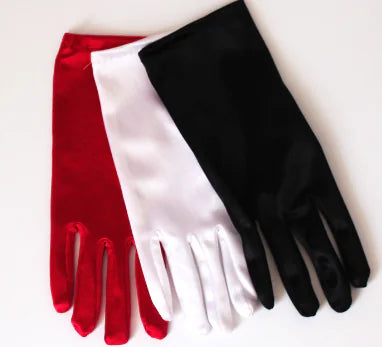 🧤 Women's Short Satin Gloves - Elegant Dance & Wedding Accessories