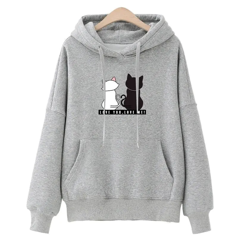 👕: Plus Velvet Korean Fashion Hoodie - Cartoon Pattern Loose Fit Top