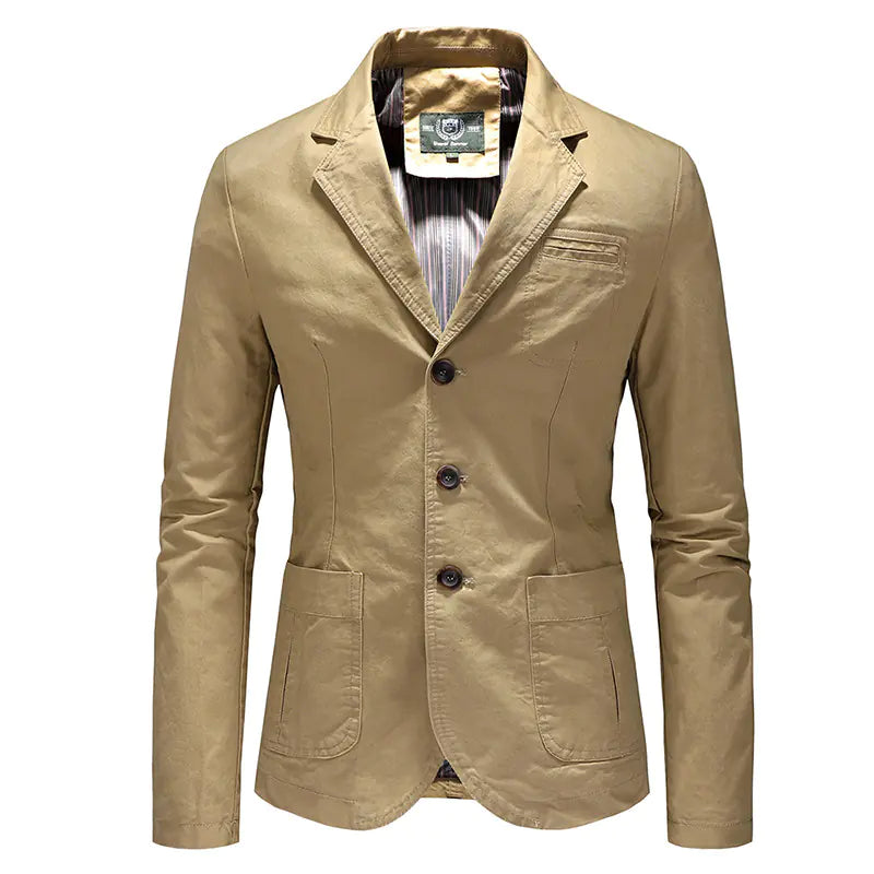 🧥: Men's Solid Color Single Breasted Jacket