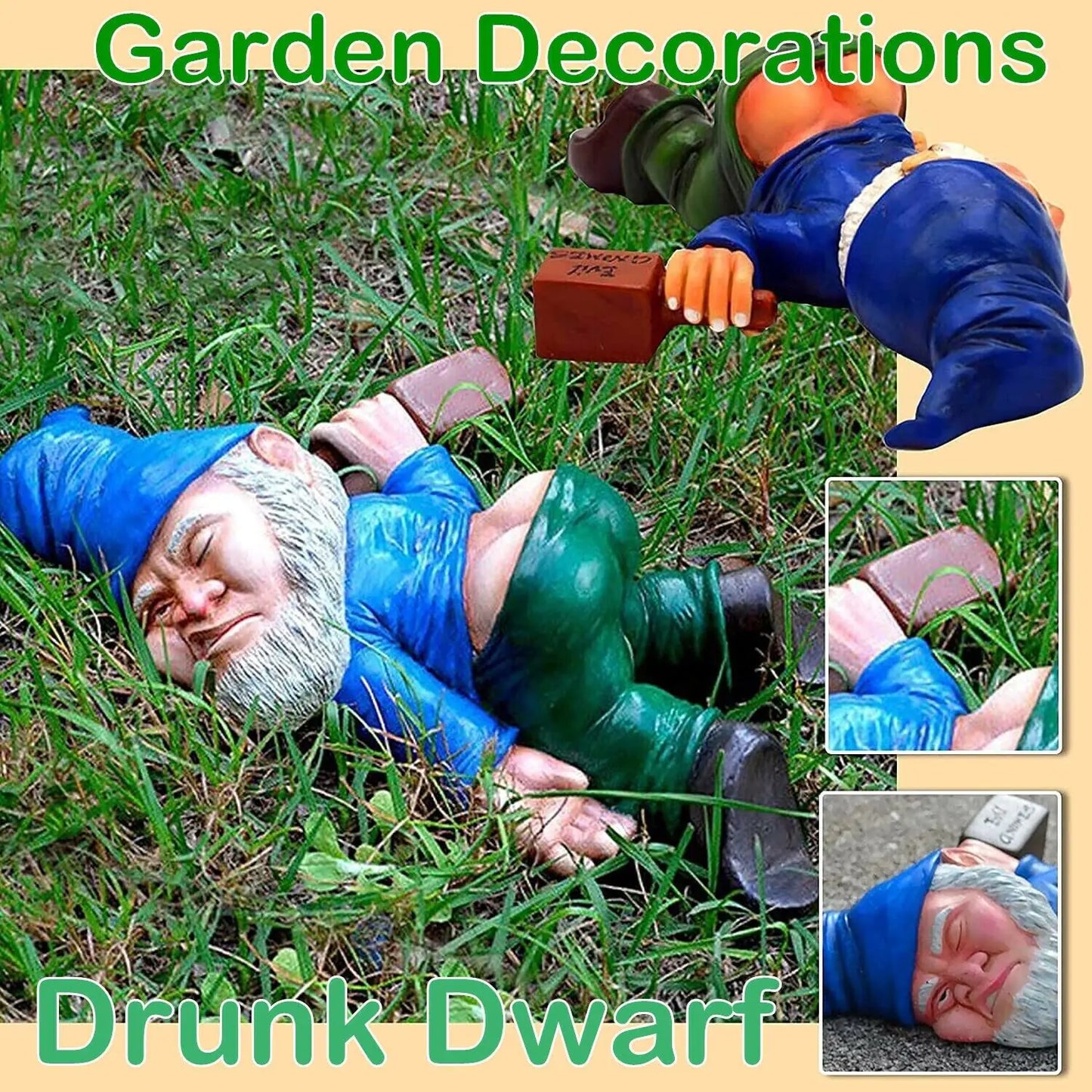 🧙: Drunk Dwarf Garden Gnome - Humorous Outdoor Decoration