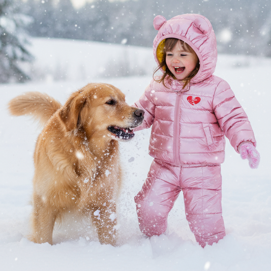 🧥: Kids' Down Jacket and Cotton Coat Two-Piece Set