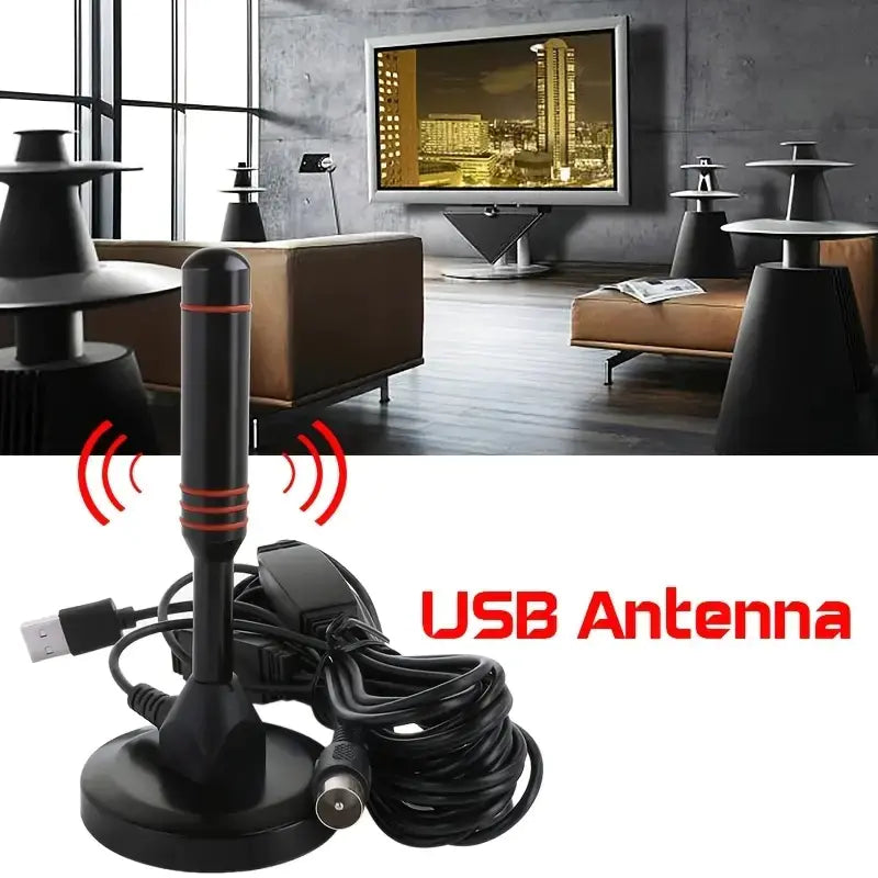 📡 Indoor/Outdoor Suction Cup TV Antenna - DVB-T2 DTMB Digital Signal Booster