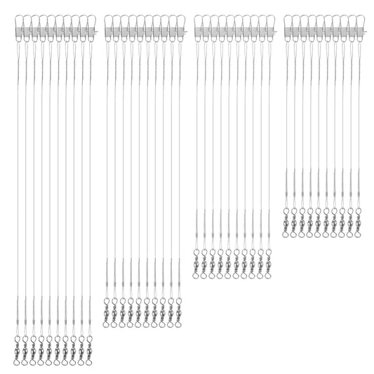 🎣 40-Piece Fishing Leader Line Set - Anti-Bite Steel Leaders for Saltwater Fishing