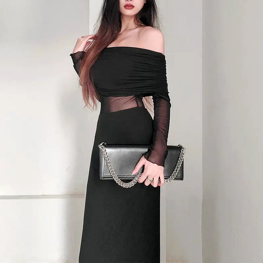 👗: Elegant Off Shoulder Dress - Sophisticated Strapless Evening Wear