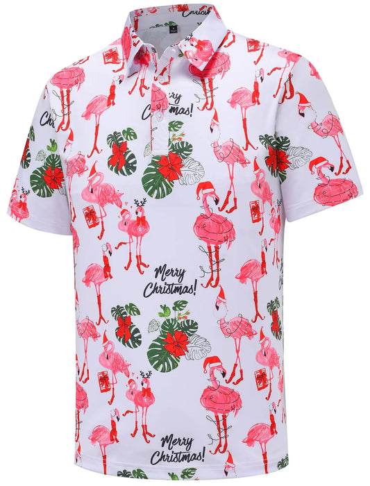🏌️ Christmas Golf Polo Shirt for Men - Funny Holiday Vacation Polo