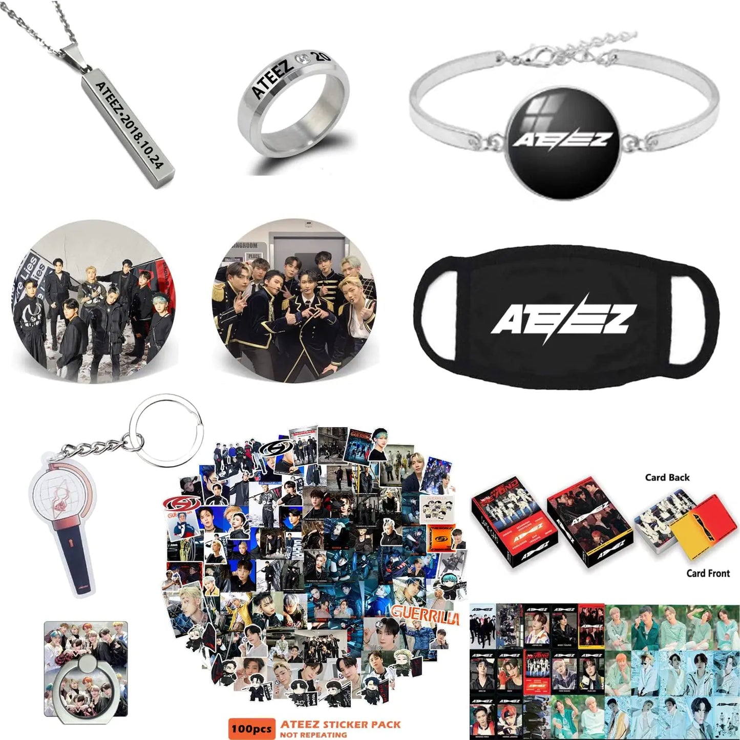 🎁: Набір подарунків K-pop для фанатів Ateez - Повна колекція аксесуарів