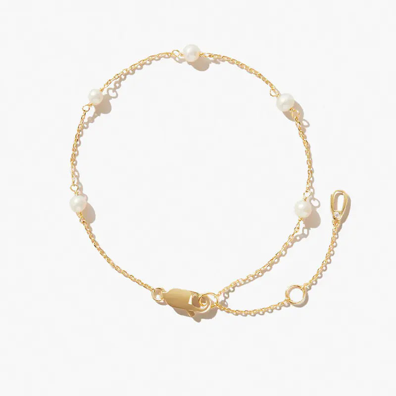 💎: Women's Freshwater Pearl Bracelet - S925 Silver Simple Elegant Jewelry