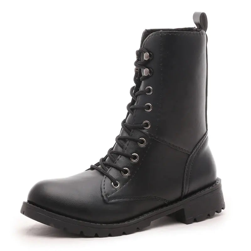 🇬🇧: British Style Women's Martin Boots - Mid-Calf PU Leather Non-Slip