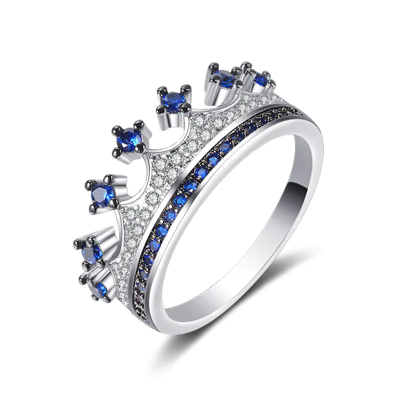 💎: Two-Tone Heart Shaped Zircon Ring - Romantic Dual-Color Jewelry