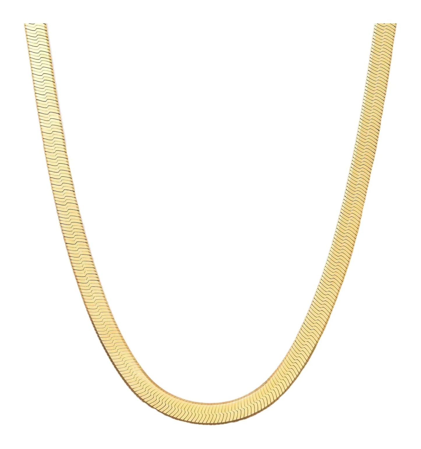 ONTHOLOGIE 18K Gold Over 7mm Herringbone Chain Necklace Italian 925K Stamped Solid Sterling Silver (18 Inch (Princess) Yellow Gold Plated (Copy)