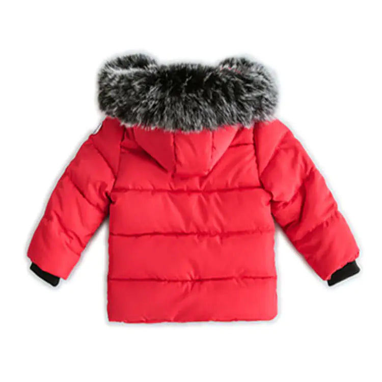 🧥: Kids' Cotton Jacket with Fur Collar - Hooded Winter Coat