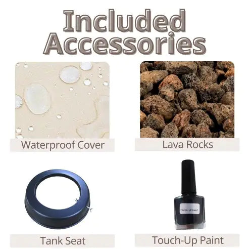 🔥: 56" Fire Pit Table - 50,000 BTU Rectangular Stone Gas Fire Pit with Lava Rocks