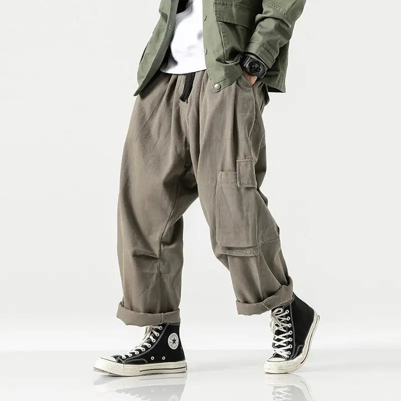 👖 Straight Wide Leg Cargo Pants - Relaxed Fit Streetwear