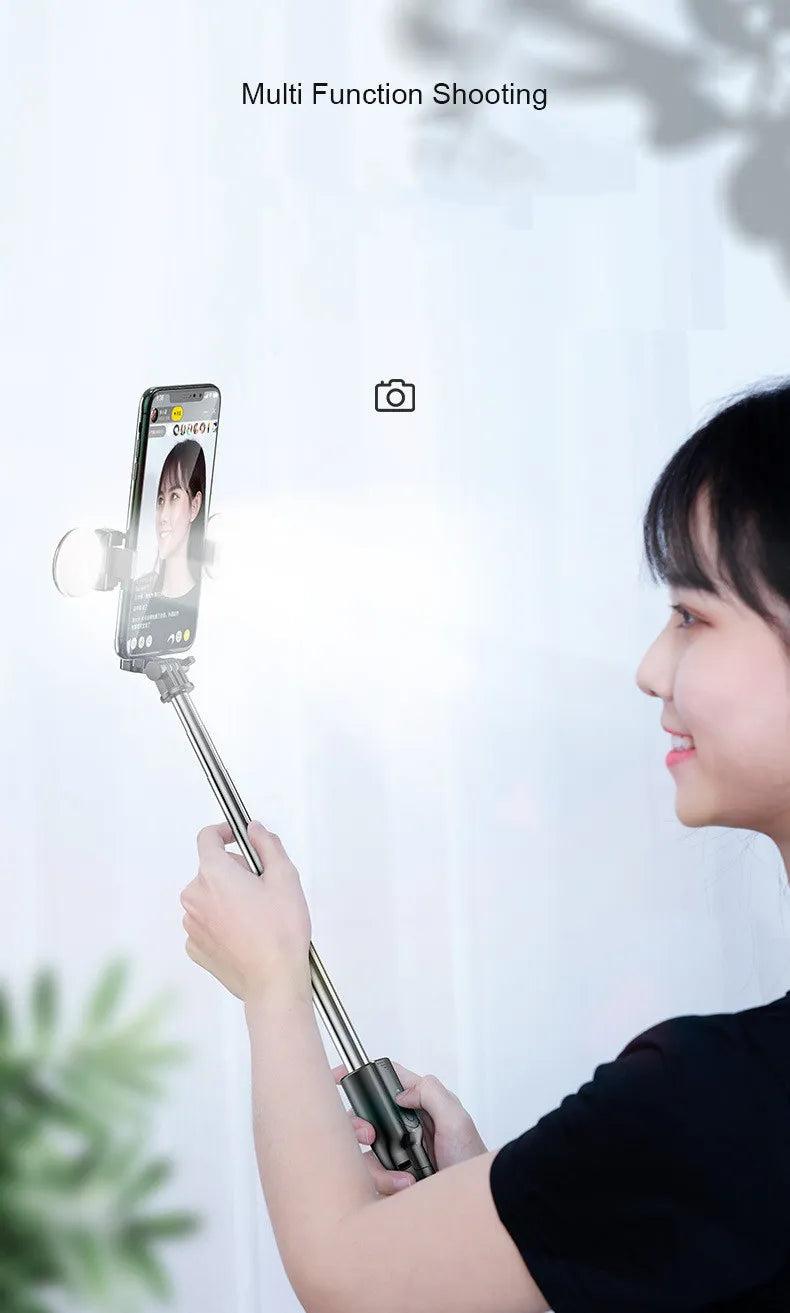 📱: Mobile Phone Selfie Stick with Built-In LED Light
