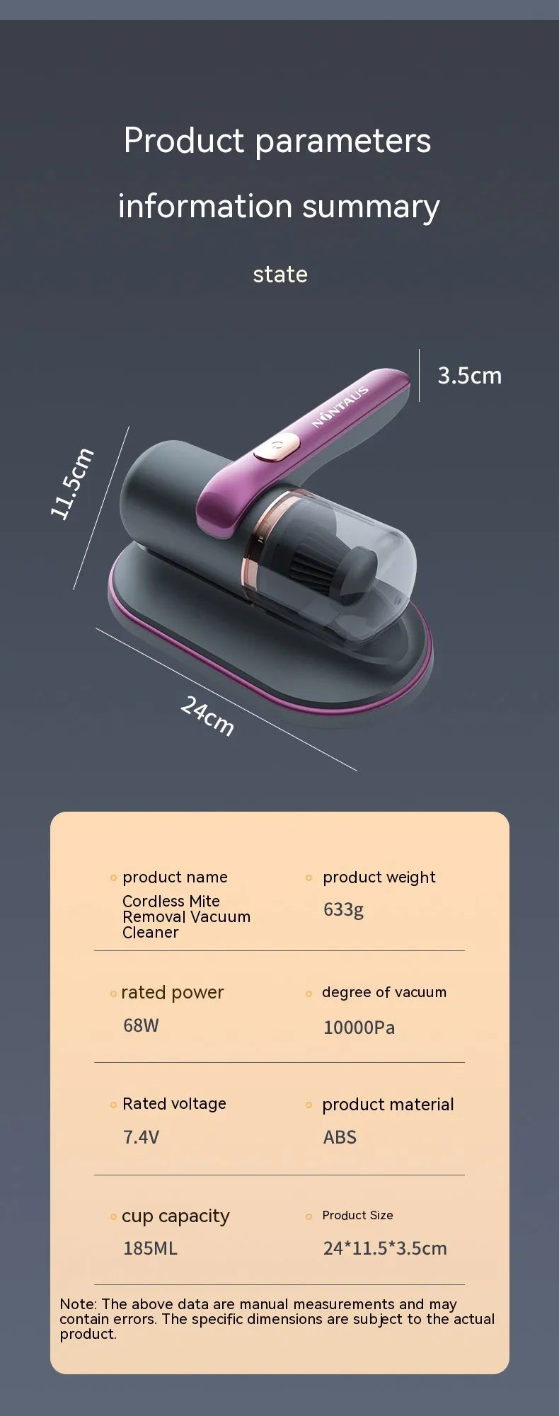 🦠: Electric UV Mite Remover & Mini Vacuum - Dual Action Sanitizer