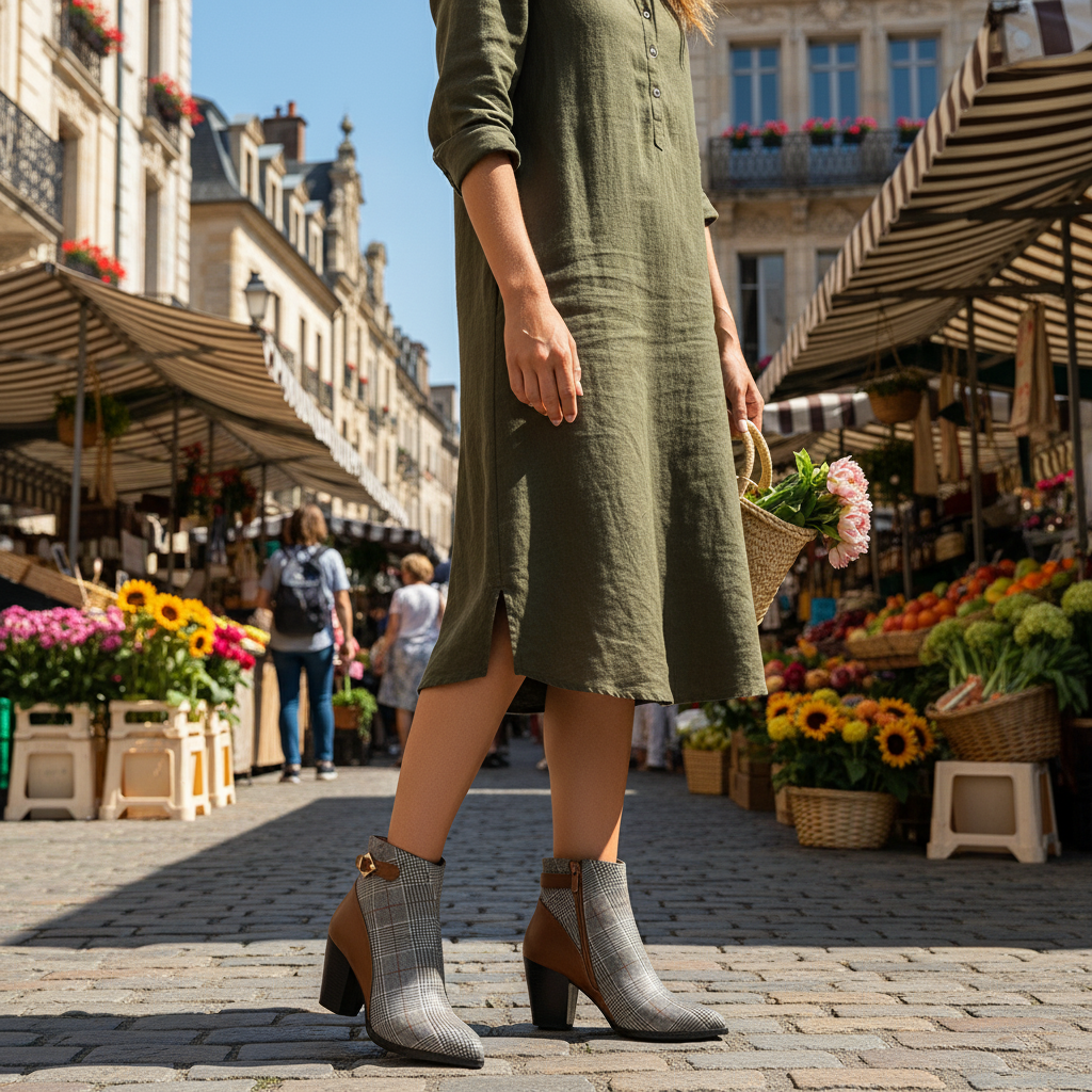 👢: Women's High Heel Short Boots with Thick Heels