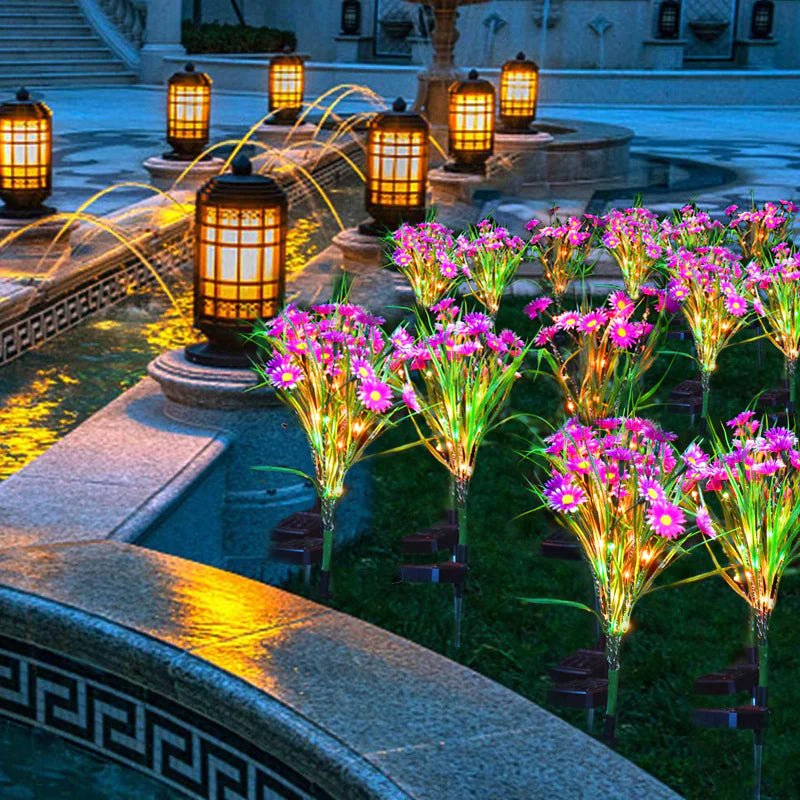 🌸 Solar Garden Lights LED Flower Stake - Waterproof Outdoor Patio Decor